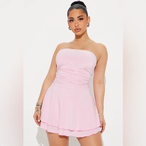 Fashion Nova Light Pink Kaylee Strapless Mini Dress - XS